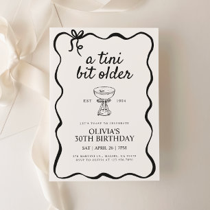 Martini Thmet Birthday Inbjudan, A Tini Bit Older Inbjudningar