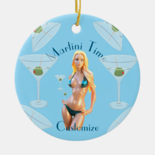 Martini tid Bikini Babe Thunder_Cove Julgransprydnad Keramik