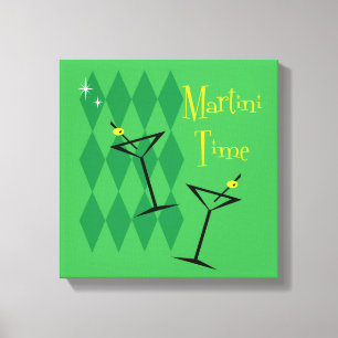 Martini-tid [Retro Stil] Canvastryck