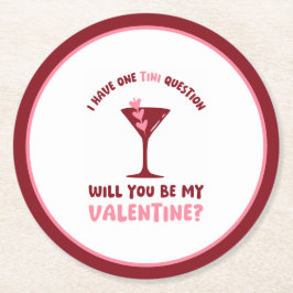 Martini Valentine Chic & Trendig Galentines Day Underlägg Papper Rund