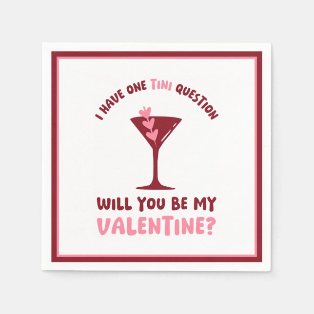  Martini Valentine Chic & Trendy Galentines Day Pappersservett (Framsidan)