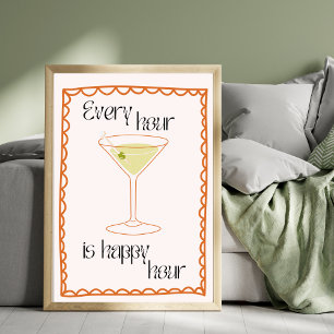 Martini Varje timme är lycklig timme Poster