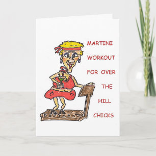 MARTINI WORKOUY FÖR ÖVER BACKE CHICKARNA BIRTHDAY KORT
