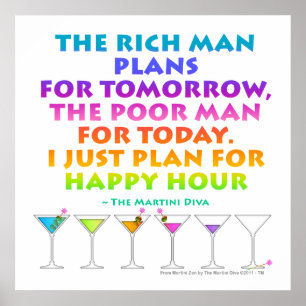 MARTINI ZEN - Plan för Happy Hour Affischer, Tryck