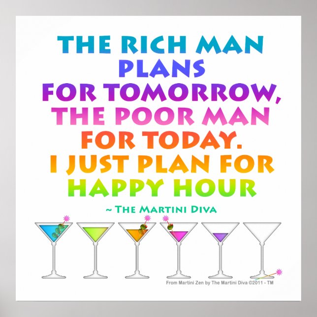 MARTINI ZEN - Plan för Happy Hour Affischer, Tryck (Framsidan)
