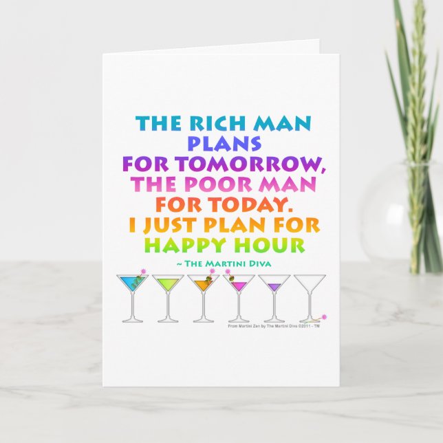 MARTINI ZEN - Plan för Happy Hour-hälsning - Noter Kort (Framsida)