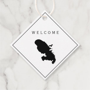 Martinique Bröllop Welcome Bag Gift Märkre, Island Gåvor Etiketter