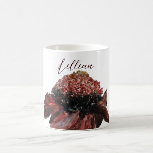 Martinique Carribbe Blommigt Monogrammed Namn Kaffemugg