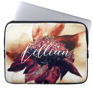 Martinique Carribböna Flower Monogrammed Namn Laptop Fodral