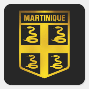Martinique Emblem Fyrkantigt Klistermärke
