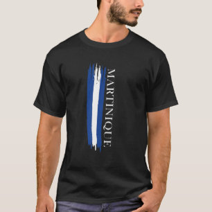 Martinique Flagga Färg Rand T Shirt