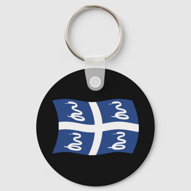 Martinique Flagga Keychain Nyckelring (Framsida)