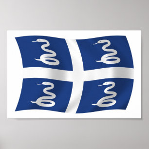 Martinique Flagga Poster Skriv ut
