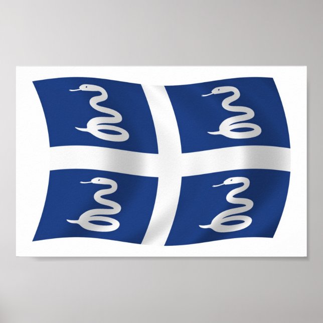 Martinique Flagga Poster Skriv ut (Framsidan)