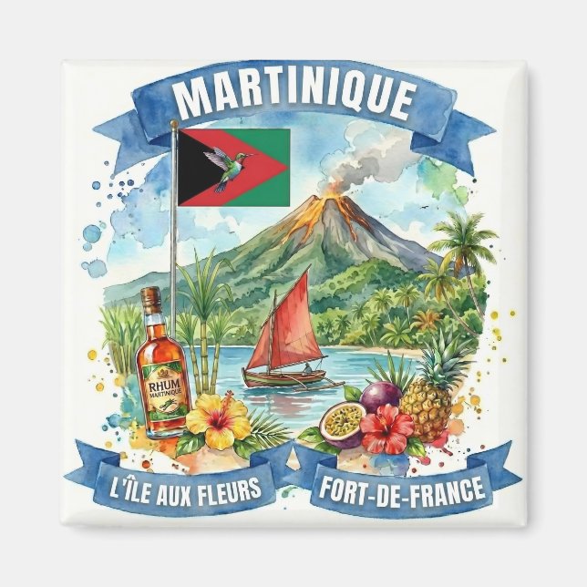 Martinique Island Souvenir Magnet (Framsidan)