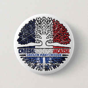 Martinique Martinican Fransk Frankrike Träd Roots Knapp