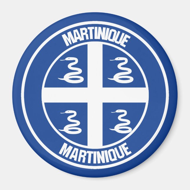 Martinique Round Emblem Magnet (Framsidan)