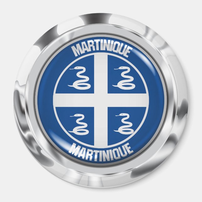 Martinique Round Emblem Magnet (Framsidan)