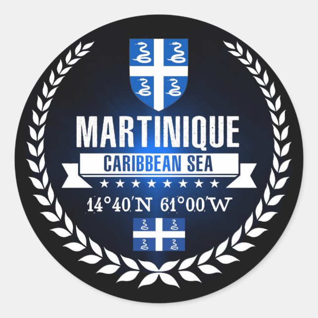 Martinique Runt Klistermärke (Framsida)