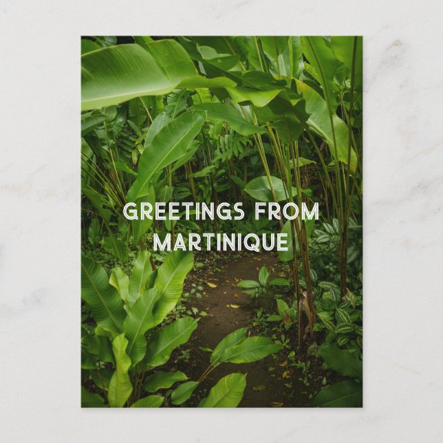 Martinique tropisk trädgård, resa vykort (Framsida)
