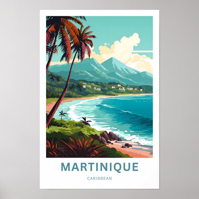 Martinique Västindien Travel Skriv ut Poster (Framsidan)