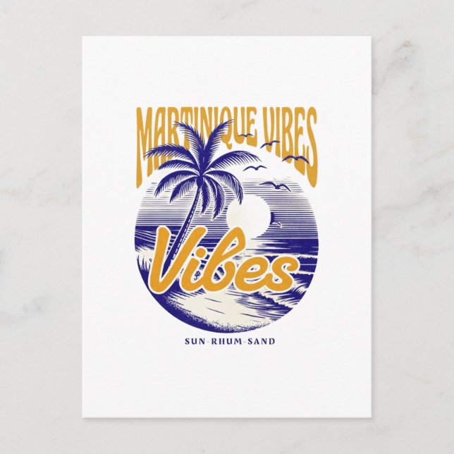 Martinique Vibes – Sun Rhum Sand Vykort (Framsida)