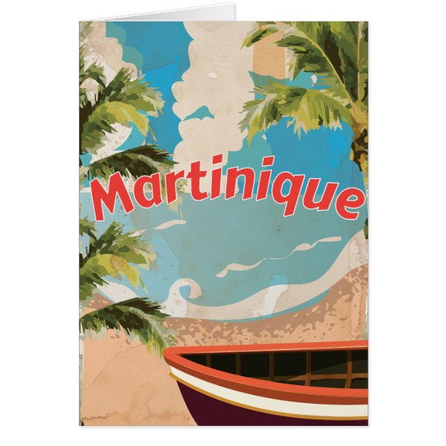 Martinique Vintage semesterplakat Hälsningskort (Framsidan)
