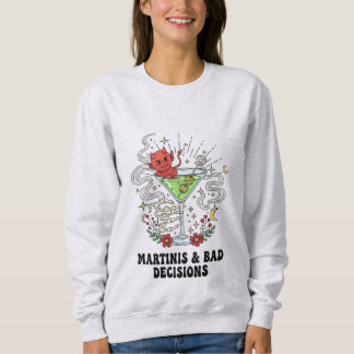 Martinis & Bad Decisions Djävul Cocktail Rolig T Shirt