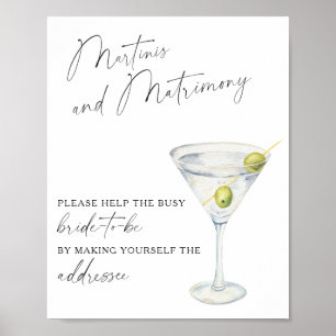 Martinis & Bröllopshjälp till den upptagna bruden Poster