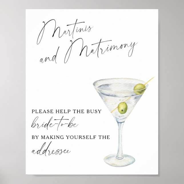 Martinis & Bröllopshjälp till den upptagna bruden Poster (Framsidan)