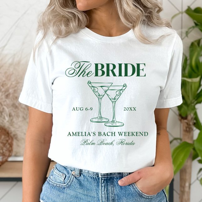 Martinis & Matrimony Bachelorette Bride T Shirt (Skapare uppladdad)