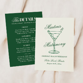 Martinis & Matrimony Bachelorette Helg Invita Inbjudningar