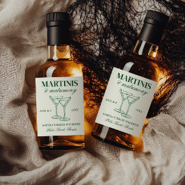 Martinis & Matrimony Bachelorette Helg Spritflaskor Etikett