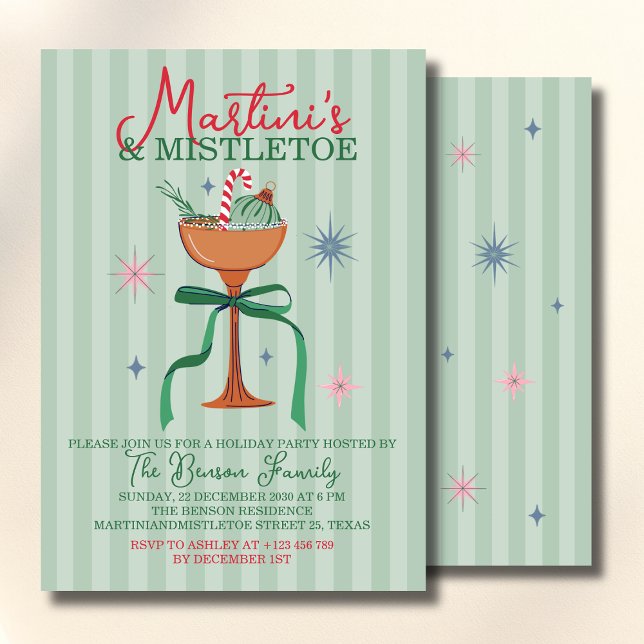 Martini's & Mistletoe Christmas Cocktail event Inbjudningar (Skapare uppladdad)