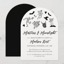 Martinis & Moonlight Spooky Whimsical Bachelorette Inbjudningar