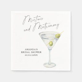 Martinis och äktenskap Bröllopsdusch Pappersservett