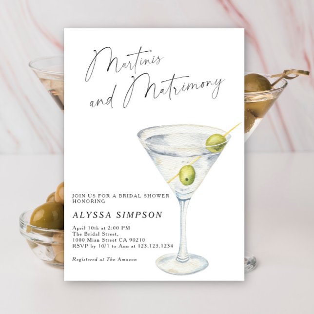 Martinis och äktenskap Bröllopsfest Inbjudningar (Skapare uppladdad)