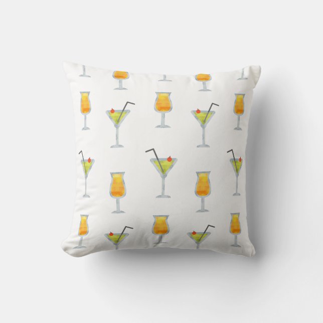Martinis och Cocktails Roligt Lycklig Hour Kudde (Framsida)