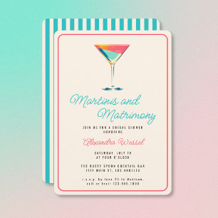 Martinis och Matrimony Cocktails Möhippa Inbjudningar