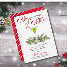 Martinis och Misteltoe Festive Drycker Semester Inbjudningar