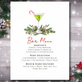 Martinis och Misteltoe Holiday Party Bar Meny Poster