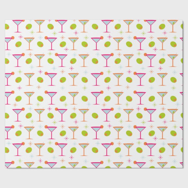 Martinis och Olives Wrapping Papprare Presentpapper (Seam)
