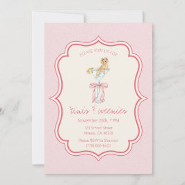 Martinis och Weenies Coquette Dachshund Birthday Inbjudningar