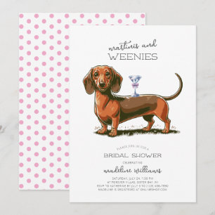 Martinis och Weenies Dachshund Möhippa Inbjudningar