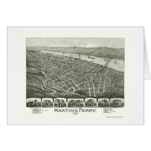Martins färja, panorama- karta för OH - 1899 Hälsningskort