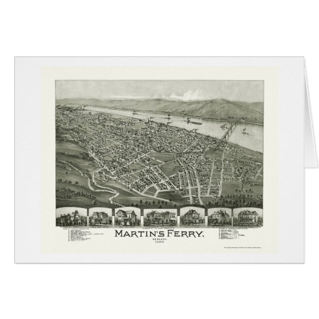 Martins färja, panorama- karta för OH - 1899 Hälsningskort (Framsidan Horizontal)