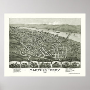 Martins färja, panorama- karta för OH - 1899 Poster