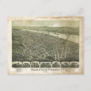 Martin's Ferry Ohio av Thaddeus Fowler (1899) Vykort