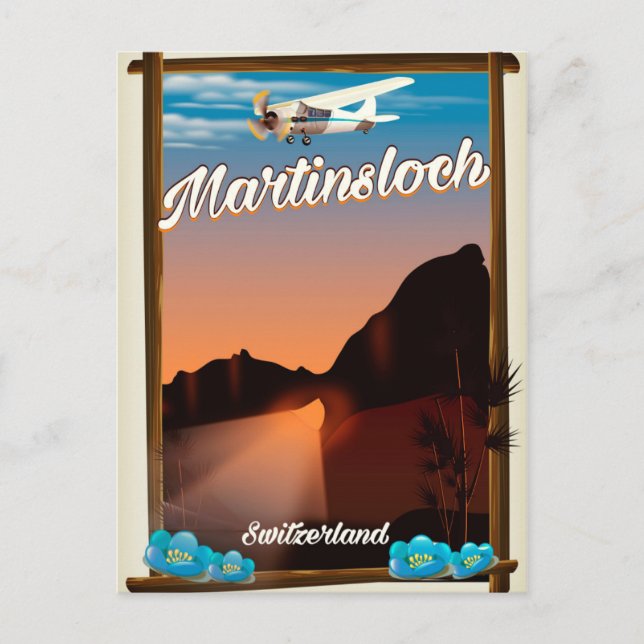 Martinsloch Schweiz reseaffisch Vykort (Framsida)