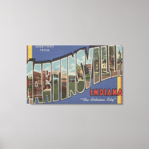 Martinsville, Indiana - Large Brev Scenes Canvastryck